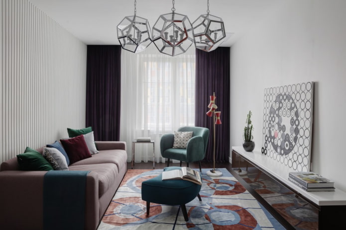 Möbelanordnung in einem Wohnzimmer von 16 m²