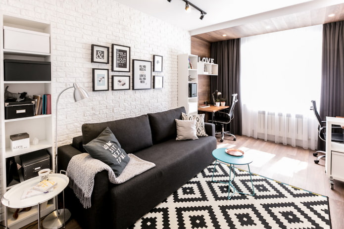 Aufteilung eines Wohnzimmers von 16 m²