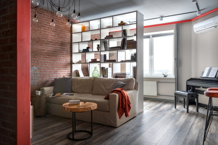 Aufteilung eines Wohnzimmers von 16 m²