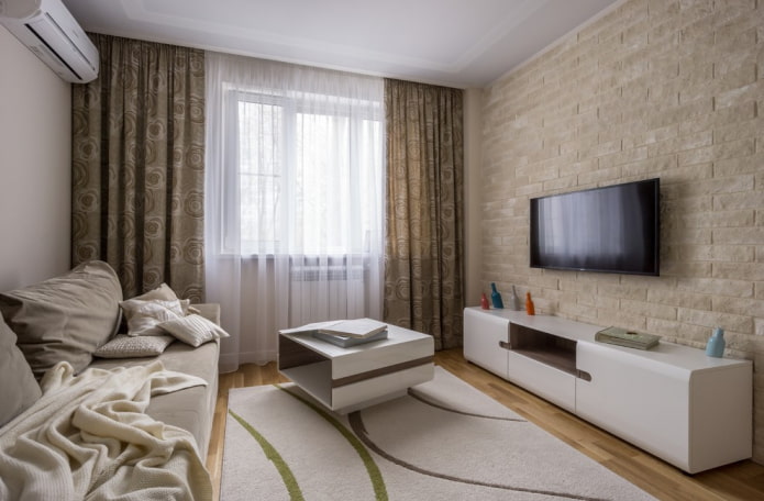 Wohnzimmer 18 Quadratmeter im modernen Stil