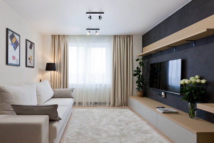 Wohnzimmer 18 Quadratmeter im modernen Stil