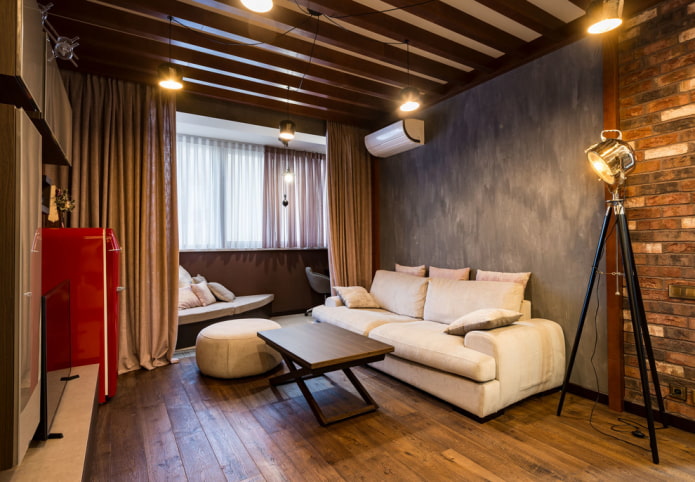 Wohnzimmer 18 Quadratmeter mit Balkon