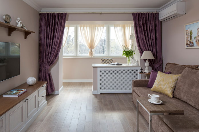 Wohnzimmer 18 Quadratmeter mit Balkon