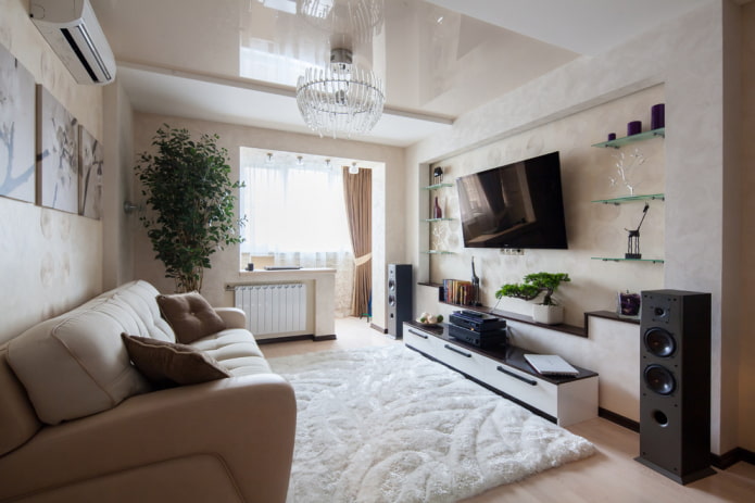 Wohnzimmer 18 Quadratmeter mit Balkon