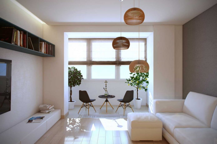Wohnzimmer 18 Quadratmeter mit Balkon