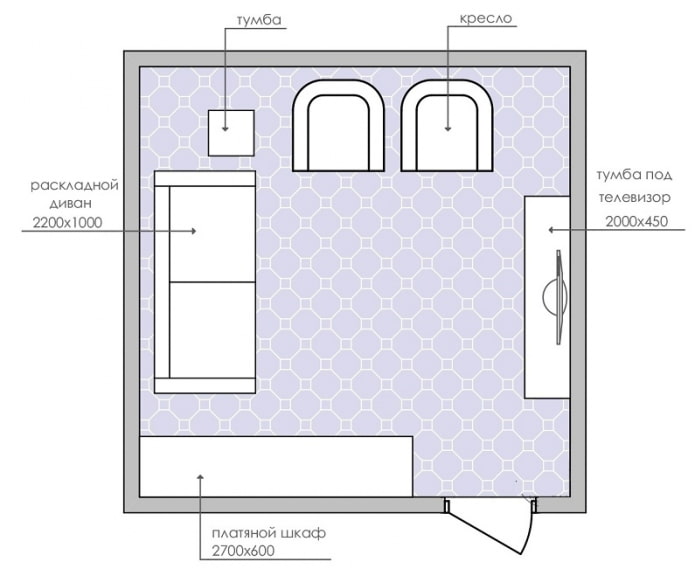 rechteckiges Wohnzimmer-Layout