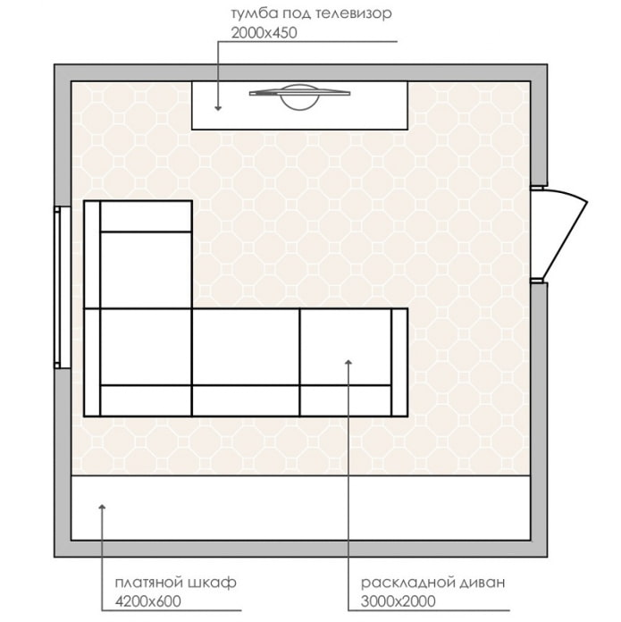 rechteckiges Wohnzimmer-Layout
