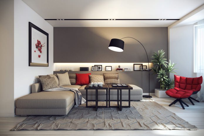 rotes Kissen auf dem Sofa