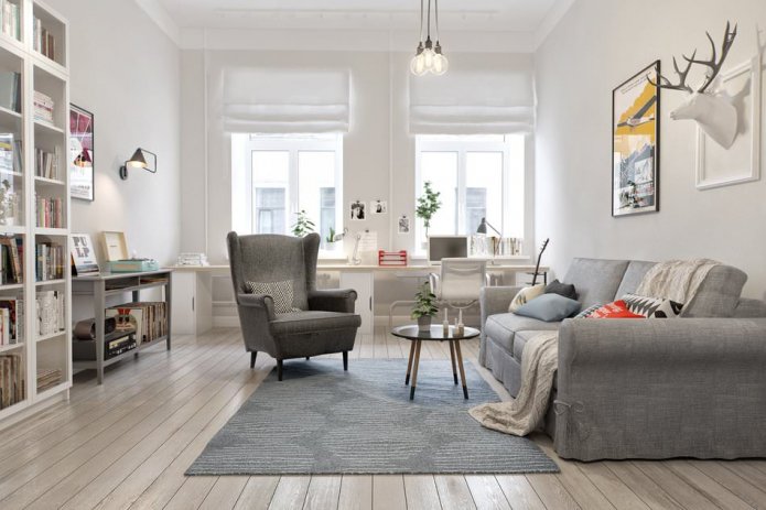 Designprojekt einer 100 m² großen Wohnung.