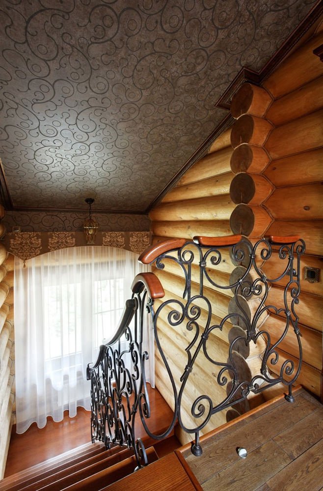 Treppe in einem Holzhaus