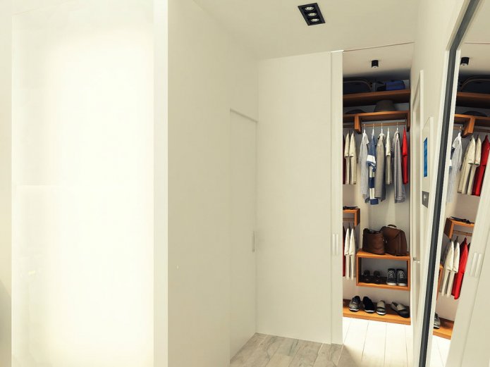 Flur im Designprojekt eines Studios von 29 m².