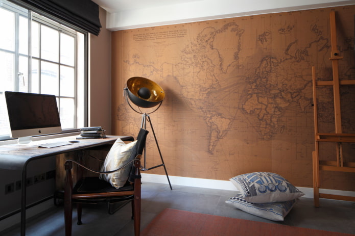 Arbeitszimmer-Interieur im Loft-Stil