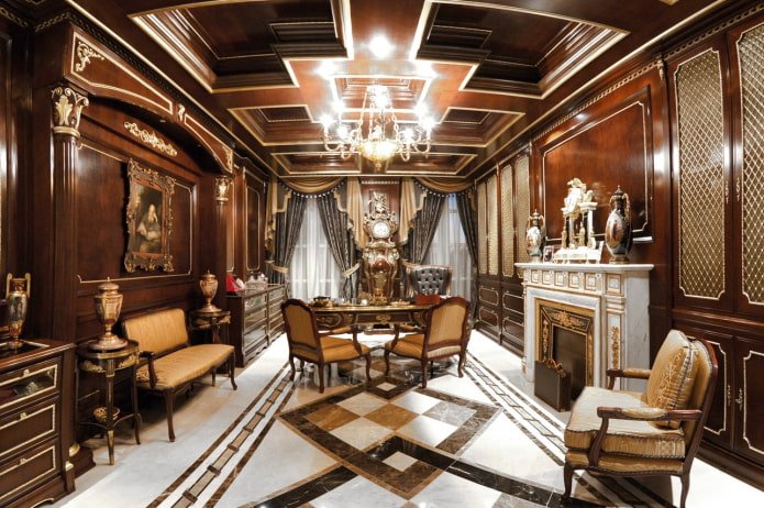 Arbeitszimmer-Interieur im Barockstil