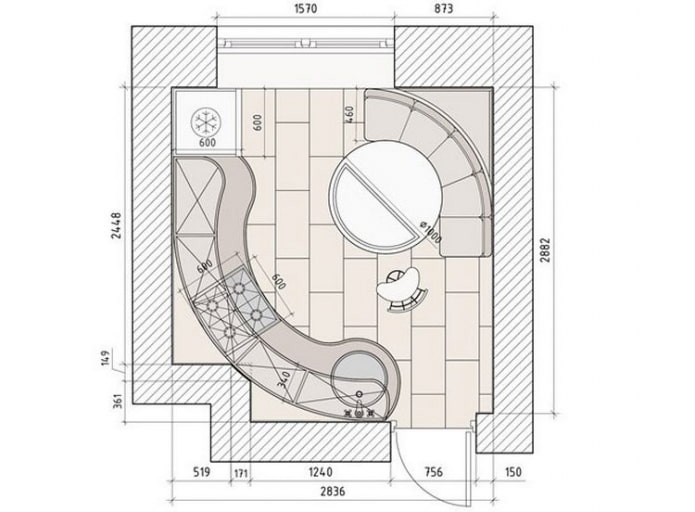 10 m² Küchenaufteilung