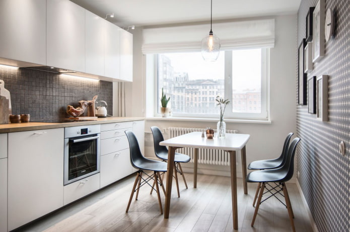Küchenfläche von 10 m² im skandinavischen Stil