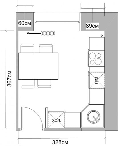Möbelanordnung 11 m²