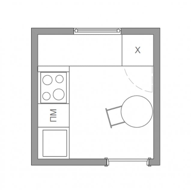 4 Quadratmeter Küchenplan