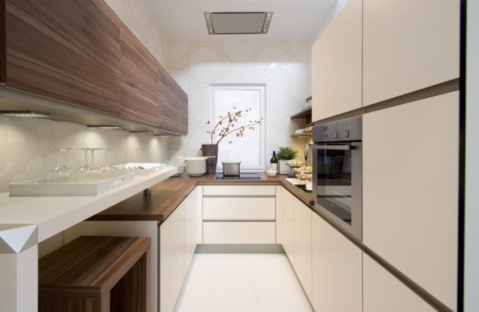 Küche von 8 m² im minimalistischen Stil