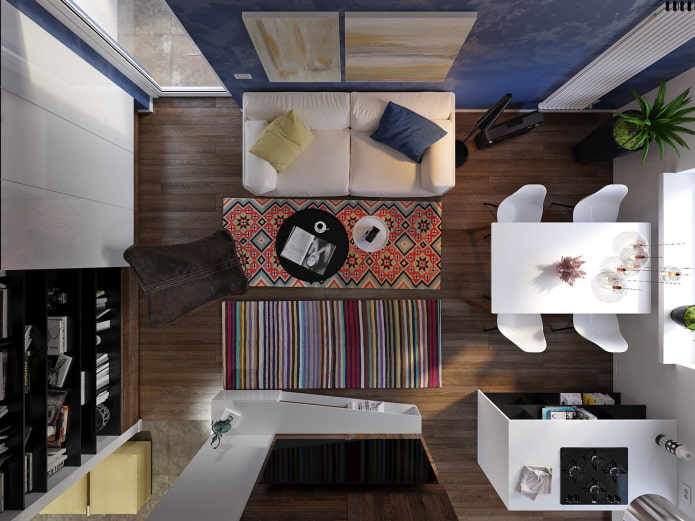 quadratische Wohnküche mit 17 m²