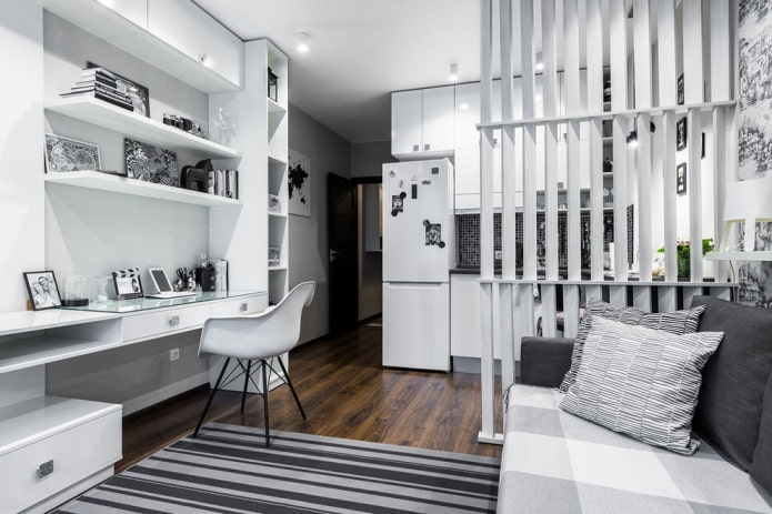 Planung einer Wohnküche mit Arbeitszimmer