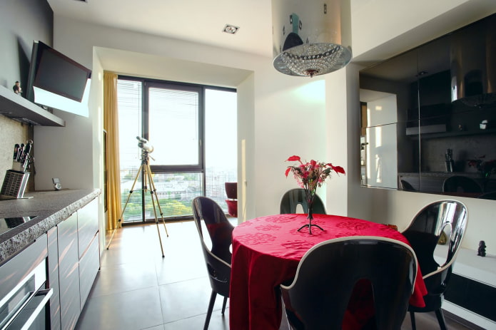 Design einer Küche mit Loggia
