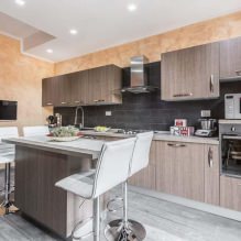 Küchendesign mit Bartheke: 60 moderne Fotos im Innenraum -1