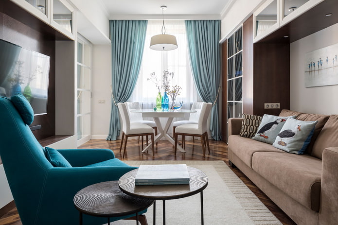 Wohnzimmer-Esszimmer-Innenarchitektur