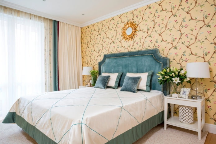Schlafzimmer-Design im Inneren der Wohnung von 100 Quadratmetern