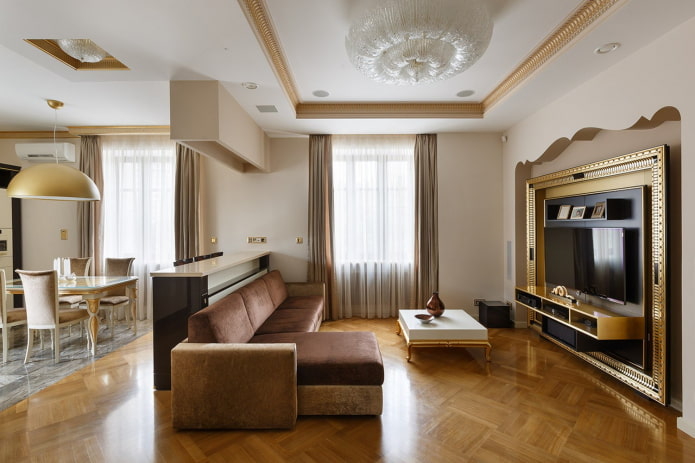 Innenansicht einer Dreizimmerwohnung von 100 Quadratmetern
