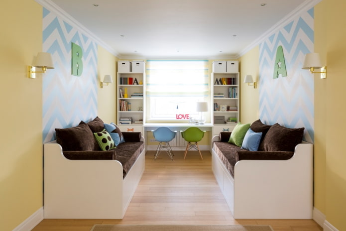 Kinderzimmergestaltung im Inneren einer 100 Quadratmeter großen Wohnung