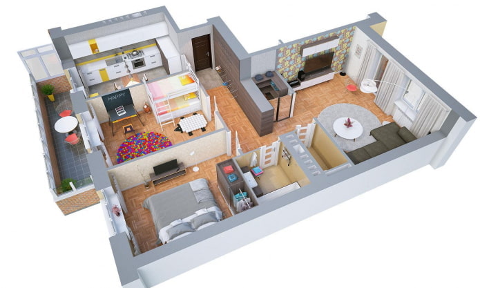 Grundriss einer 100 Quadratmeter großen Wohnung