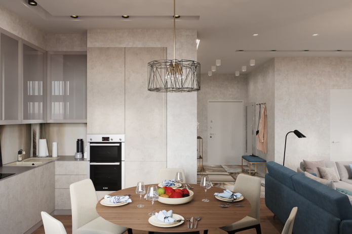 Innenraum einer Zweizimmerwohnung von 100 Quadratmetern