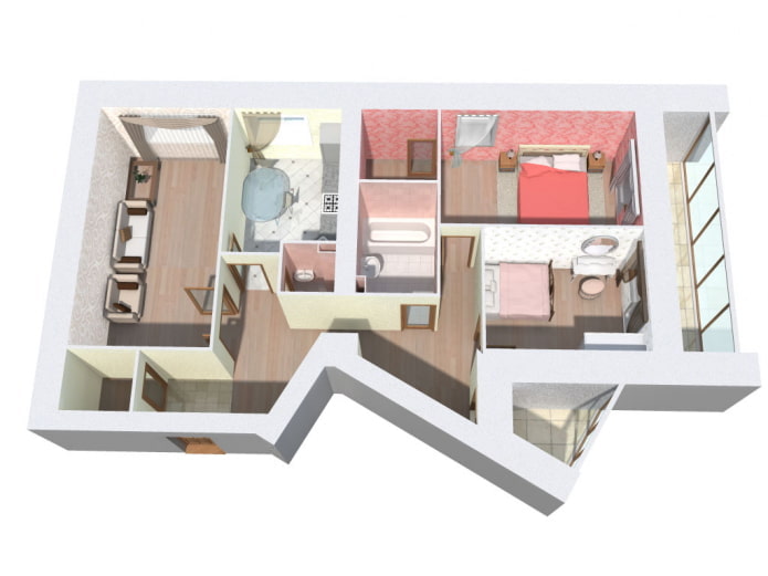 Grundriss einer 100 Quadratmeter großen Wohnung