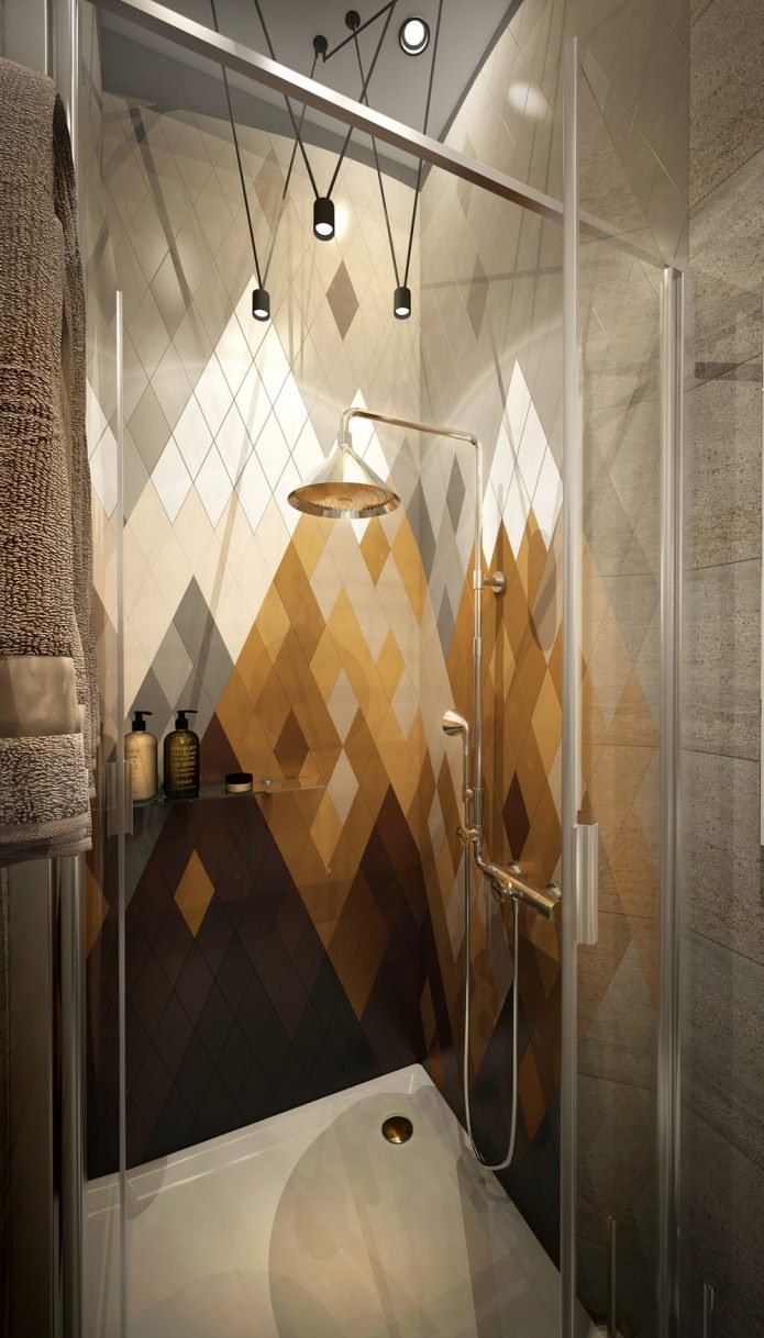 Badezimmer im Design einer kleinen Wohnung von 15 m².