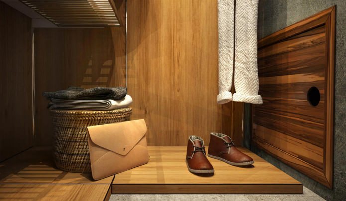 Ankleidezimmer im Design einer kleinen Wohnung von 15 m².