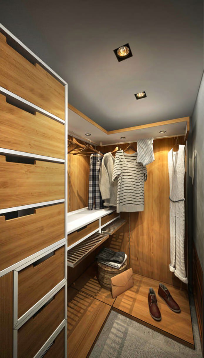 Ankleidezimmer im Design einer kleinen Wohnung von 15 m².