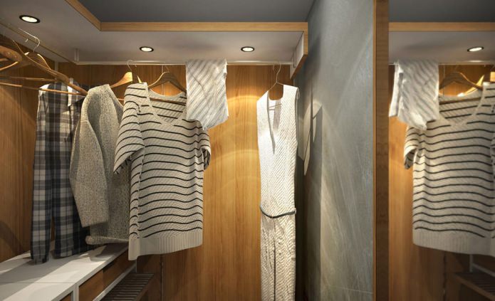 Ankleidezimmer im Design einer kleinen Wohnung von 15 m².
