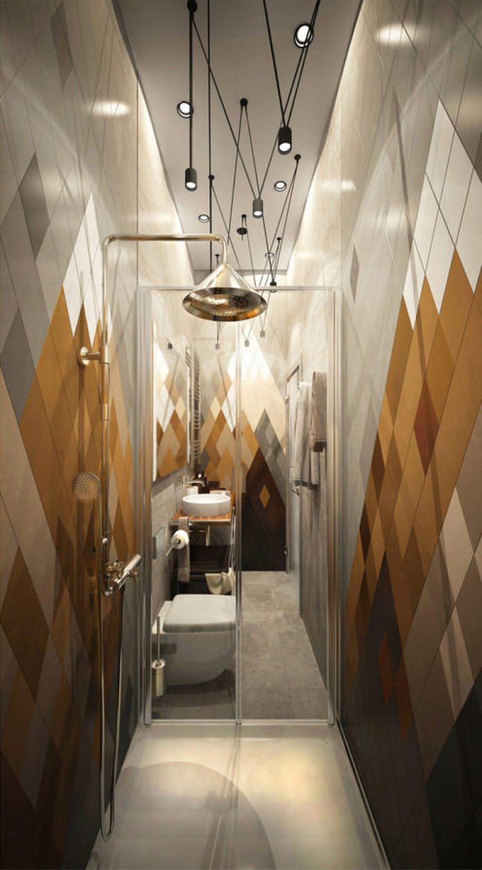 Badezimmer im Design einer kleinen Wohnung von 15 m².