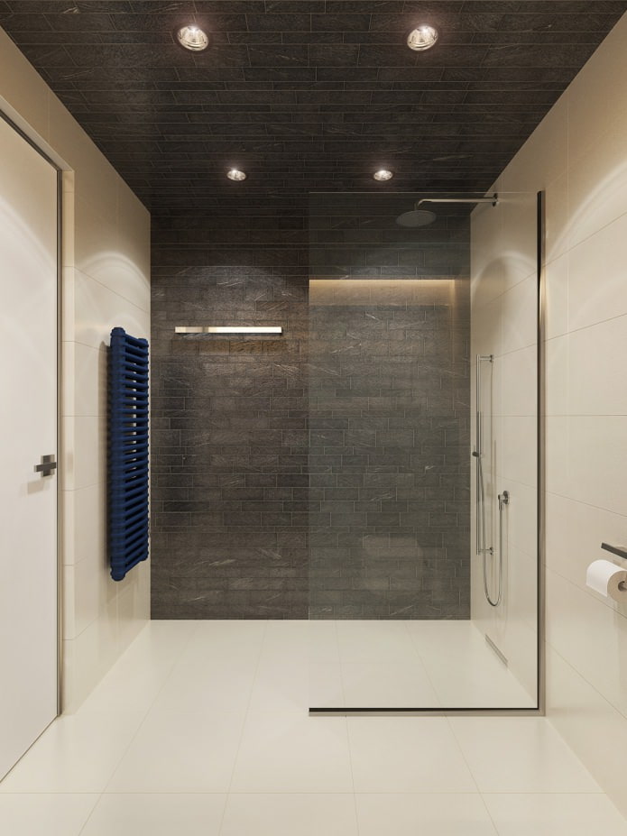 Design eines Badezimmers in einem Studio-Apartment