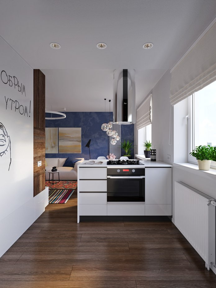 Küche im Design einer Wohnung von 31 m².