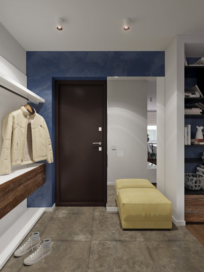 Flur im Design eines Studios von 31 m².