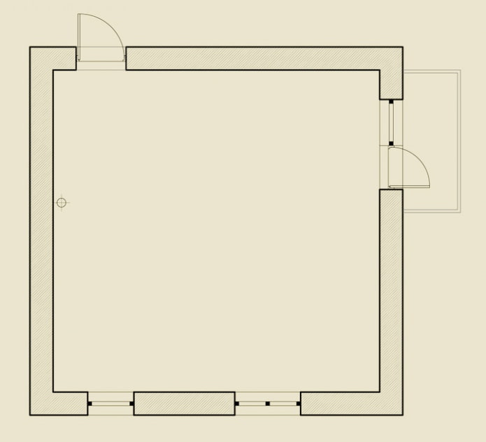 Grundriss einer 31 m² großen Wohnung.