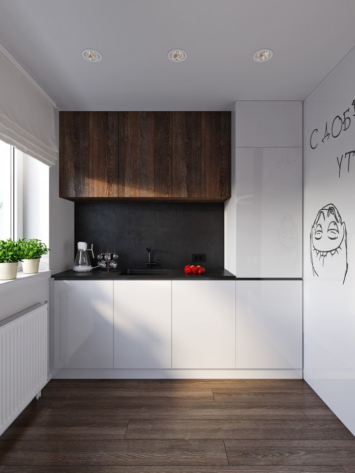 Küche im Design einer 31 m² großen Wohnung