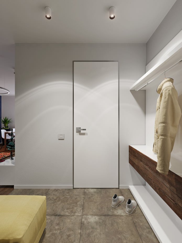 Flur im Design eines Studios von 31 m².