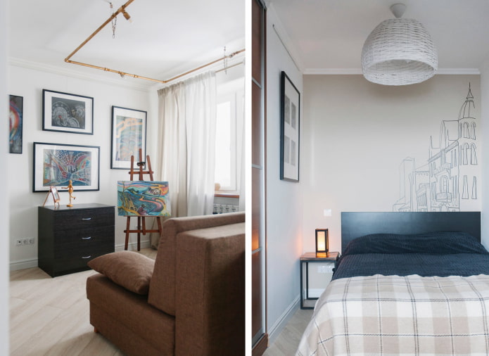 Wohnbereich und Schlafzimmer