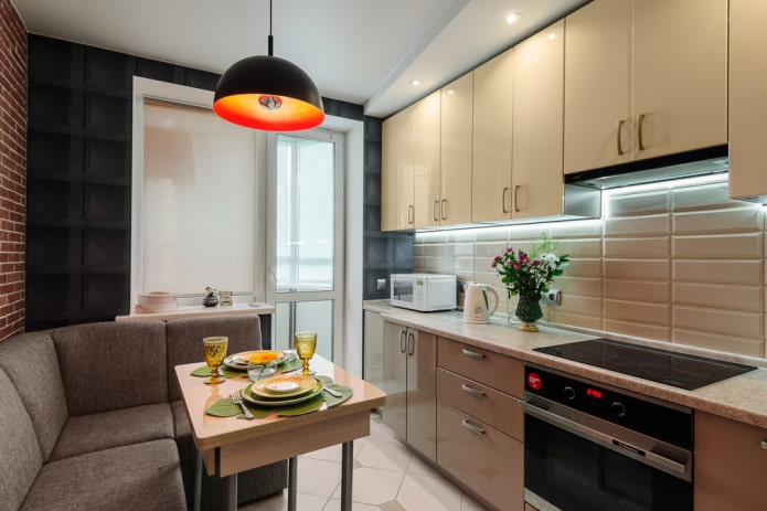 Küchendesign in einer Wohnung von 35 Quadratmetern