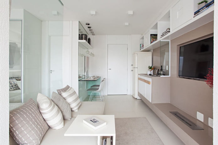 Innenraum eines Studio-Apartments von 35 Quadratmetern