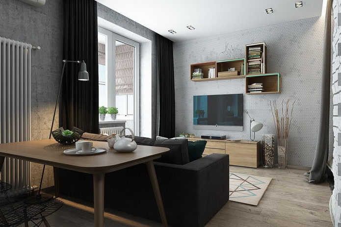 Grundriss einer 36 Quadratmeter großen Wohnung
