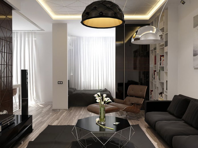 Grundriss einer 36 Quadratmeter großen Wohnung