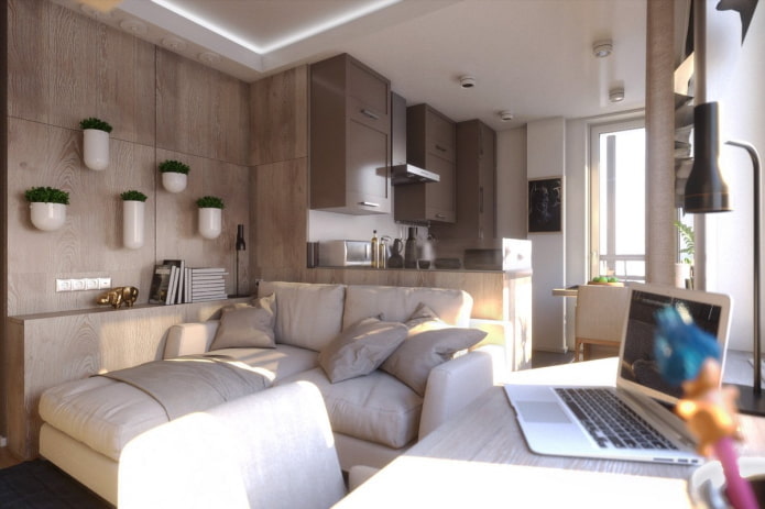 Grundriss einer 36 Quadratmeter großen Wohnung